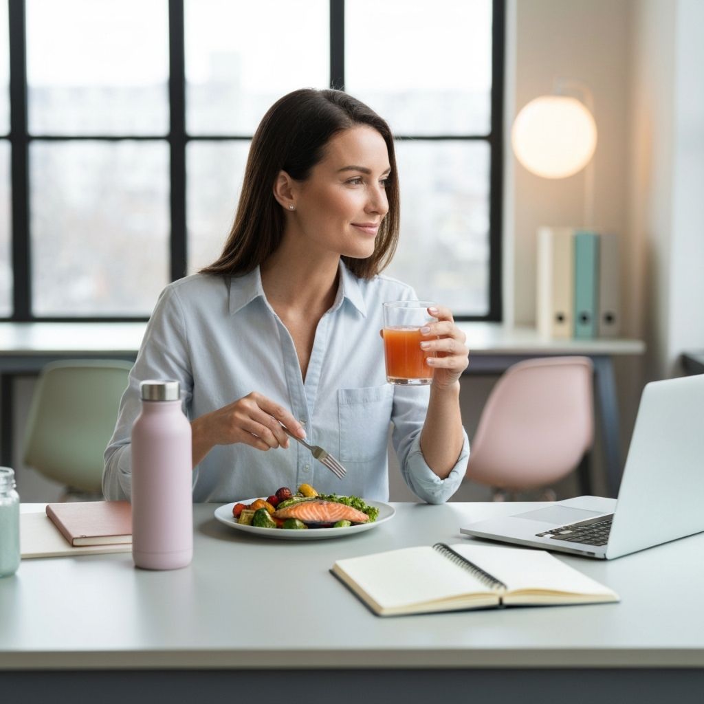 Pausa durante la jornada con comida ligera
